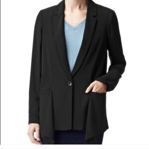 REISS Womens Size M Black Blazer One Button Front Jacket with Pockets